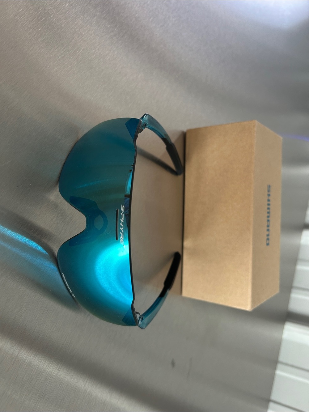 Shimano Teal Shield-Style Visor Sunglasses